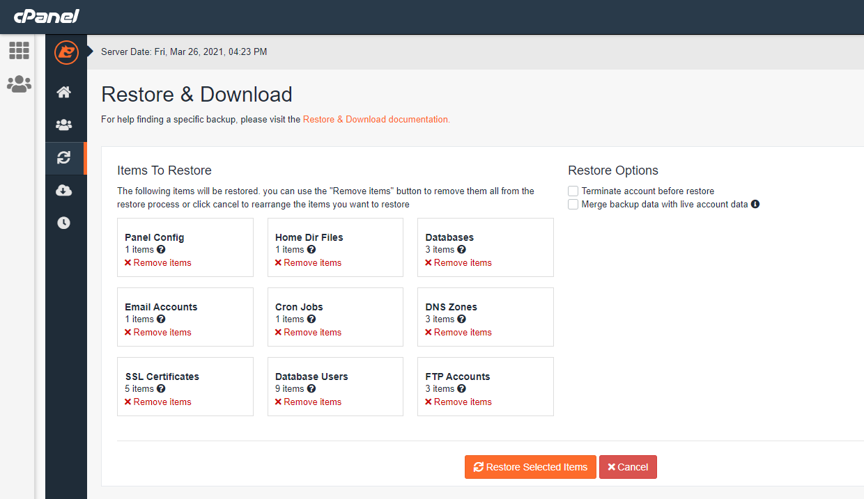 Restore cPanel Backup using jetbackup5